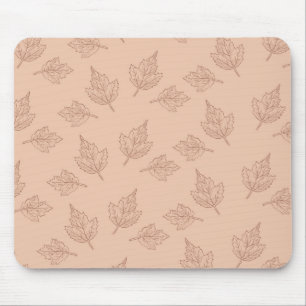 Braune Ahornblätter Vintage-Linien-Blattmuster  Mousepad