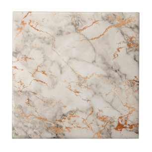 Braune Akzente und weiße Abstrakte Muster Fliese