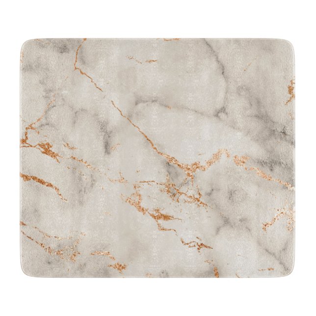 Braune Akzente und weiße Abstrakte Muster Schneidebrett (Vorderseite)