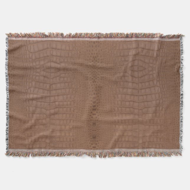 Braune Alligator-Textur-Prägung Decke (Vorderseite)