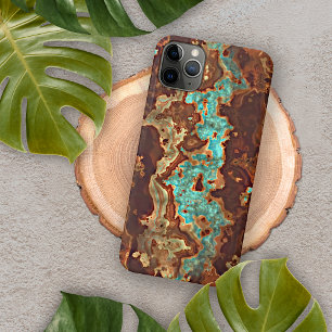 Braune Aqua Türkisgrüne Geode Marmor Kunst iPhone 16 Pro Max Hülle