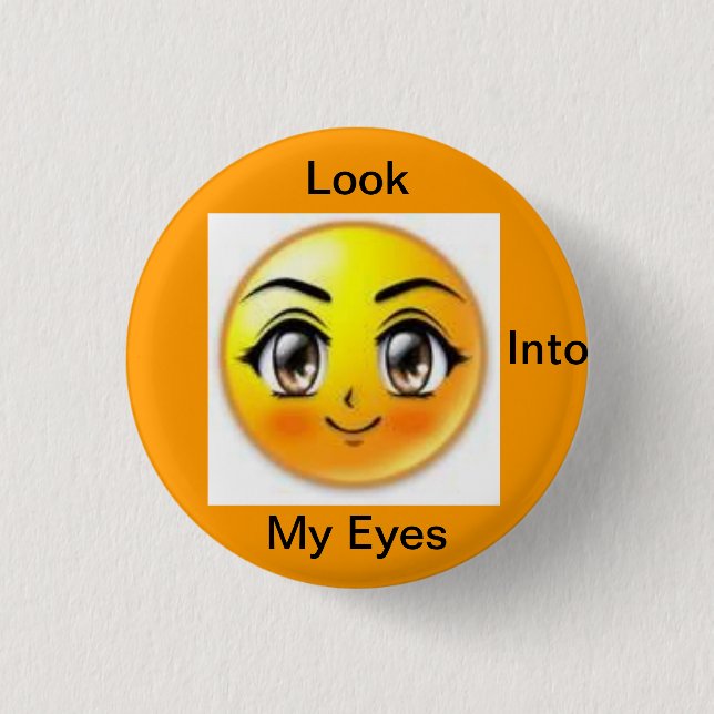 braune Augen Button (Vorderseite)