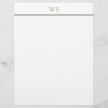 Braune Balken-Monogramm-Briefkopf-Papeterie