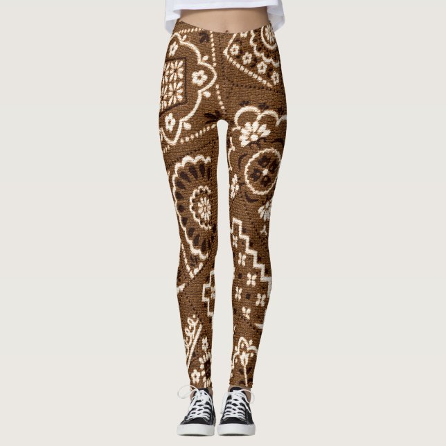 Braune Bandana-Leggings Leggings (Vorderseite)