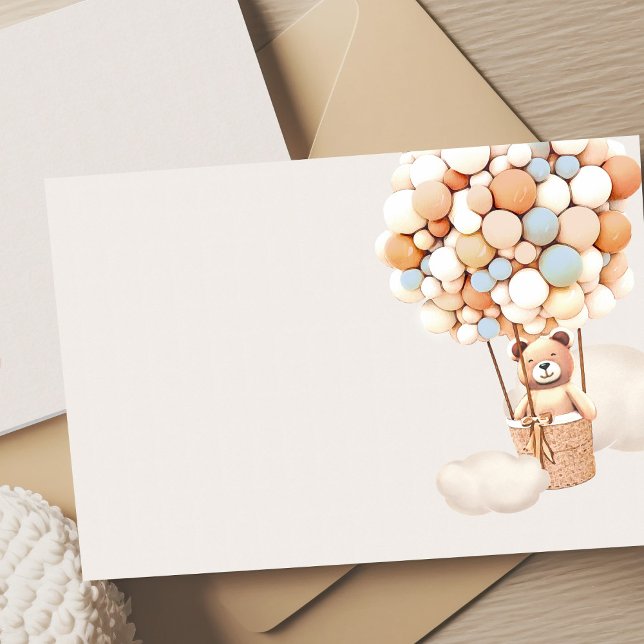 Braune Bärenballons Blankenkarte Begleitkarte (Von Creator hochgeladen)