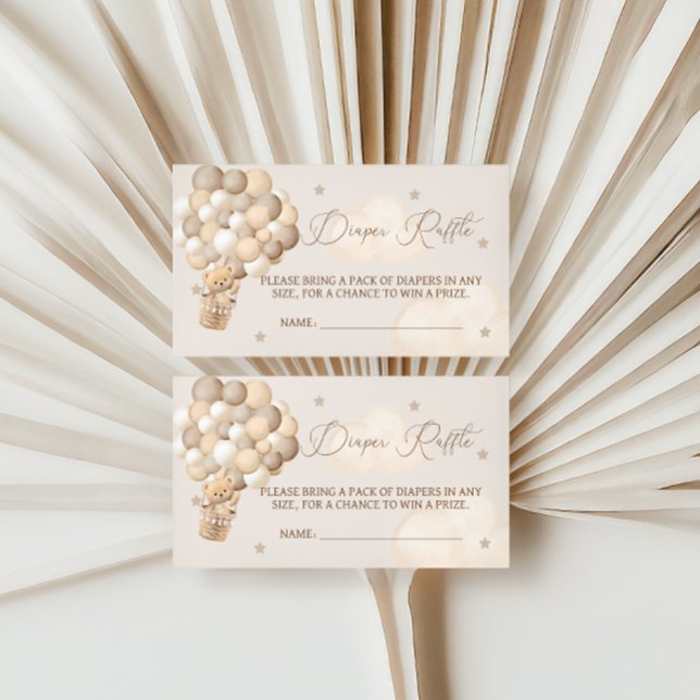 Braune Bärenballons Windeln Raffle Babydusche Enc Begleitkarte (Von Creator hochgeladen)