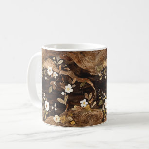 Braune Baumblüten Kaffeetasse