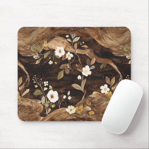 Braune Baumblüten Mousepad