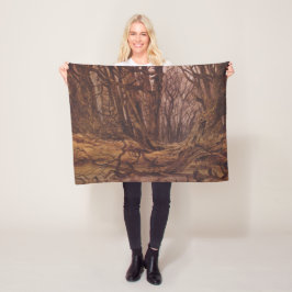 Braune Baumstämme in einem Autumnalwald Fleecedecke