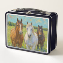 Braune Bay Quarter Horses auf der Sommerweide Meta
