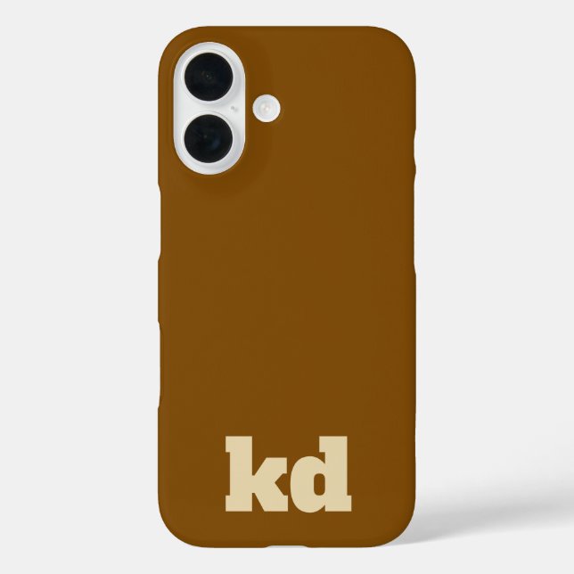 braune & beige Initialen Monogramm  Case-Mate iPhone Hülle (Rückseite)