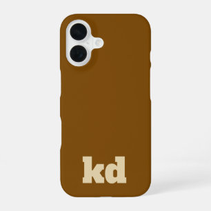braune & beige Initialen Monogramm  iPhone 16 Hülle