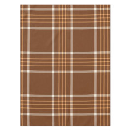 Braune Beige Karierte Tartan Schachbrettmuster Tischdecke