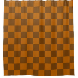 Braune Beige Markierter Block Print Duschvorhang