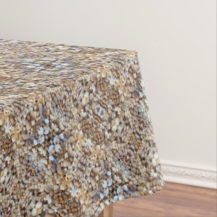 Braune beige Steine - Kies Tischdecke