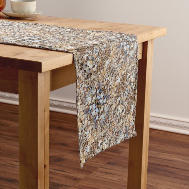 Braune beige Steine Kurzer Tischläufer (Beispiel)
