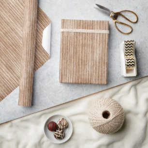 Braune Beige Streifen Geburtstag Geschenkpapier