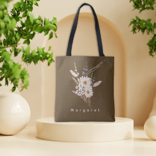 Braune Beige Stylische Florale Chic-Tasche