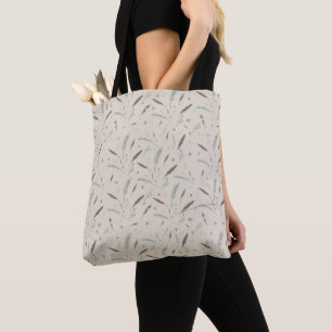 Braune Beige Tote-Tasche mit Blattmuster