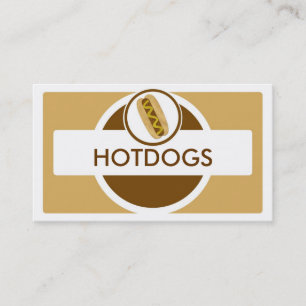 Braune beigefarbene Hotdog-Visitenkarten Visitenkarte
