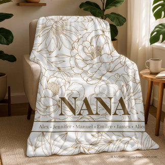 Braune benutzerdefinierte NANA-Namen Fleecedecke