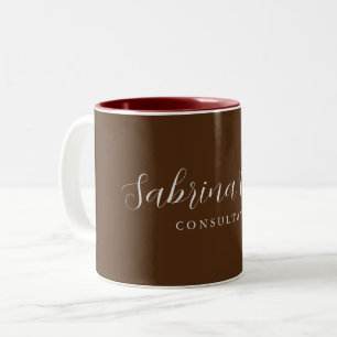 Braune Berufliche Kalligrafie Trendy Moderne Schli Zweifarbige Tasse