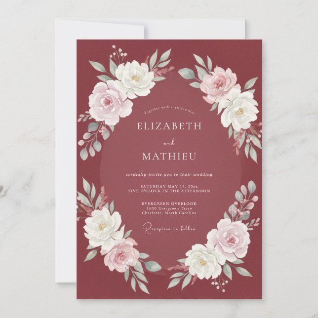 Braune Blatt Hochzeit Einladung (Vorderseite)