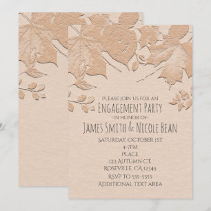 Braune Blätter Rustikale Herbst-Hochzeitseinladung Einladung