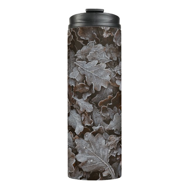 Braune Blätter Thermosbecher (Vorderseite)