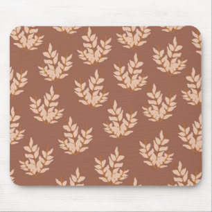 Braune Blätter Vintage-Linien-Blattmuster Mousepad