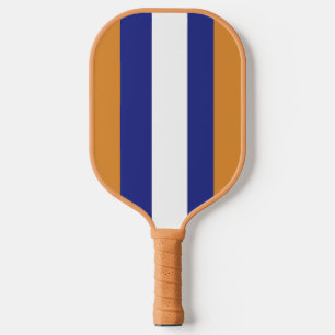 Braune, blau-weiße Streifen Pickleball Schläger