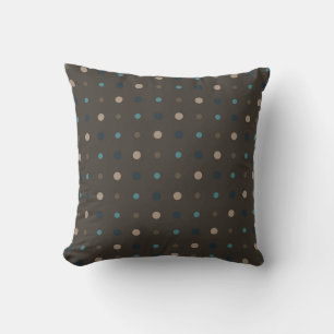 Braune, blaue und beige Punkte Kissen