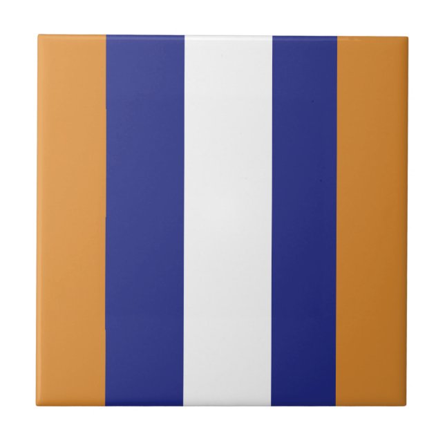 Braune, blaue und weiße Streifen Fliese (Vorderseite)