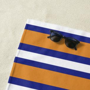Braune, blaue und weiße Streifen Strandtuch