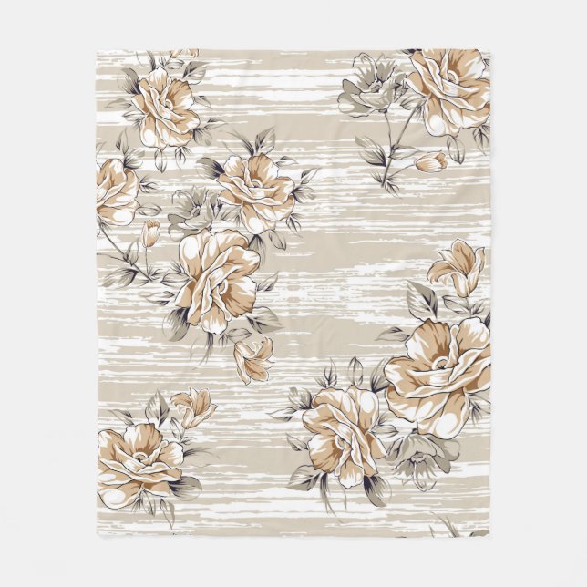 braune Blume auf Textur-Grundmuster Fleecedecke (Vorderseite)