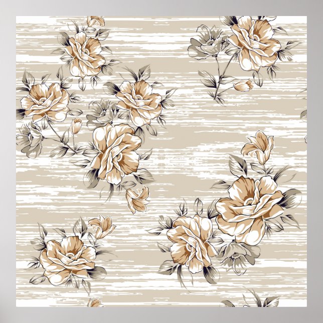 braune Blume auf Textur-Hintergrundmuster Poster (Vorne)