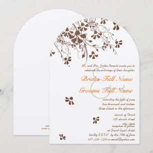 Braune Blume Wirbel Hochzeiten Einladungen