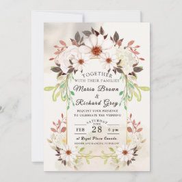 Braune Blumen Hochzeitseinladung Einladung