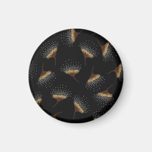 Braune Blumen, nahtloser schwarzer Hintergrund. Magnet