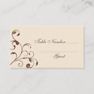 Braune Blumenschlösser Hochzeitstisch-Platzkarten Platzkarte