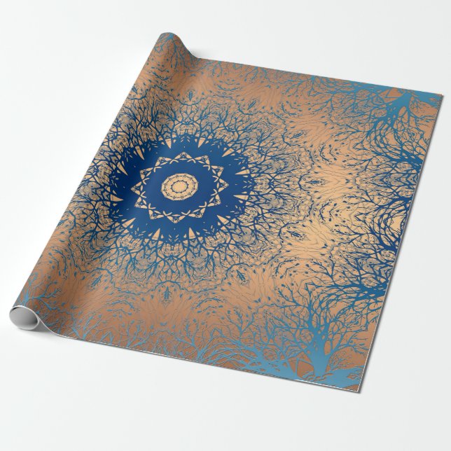 Braune Bronzeseide arabische Dekoration Geschenkpapier (Ungerollt)