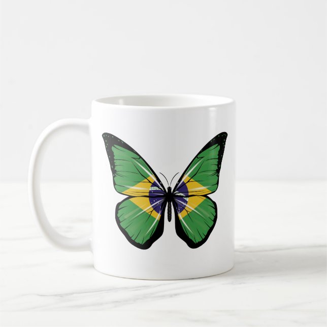 Braune Butterfly Fahne Kaffeetasse (Links)