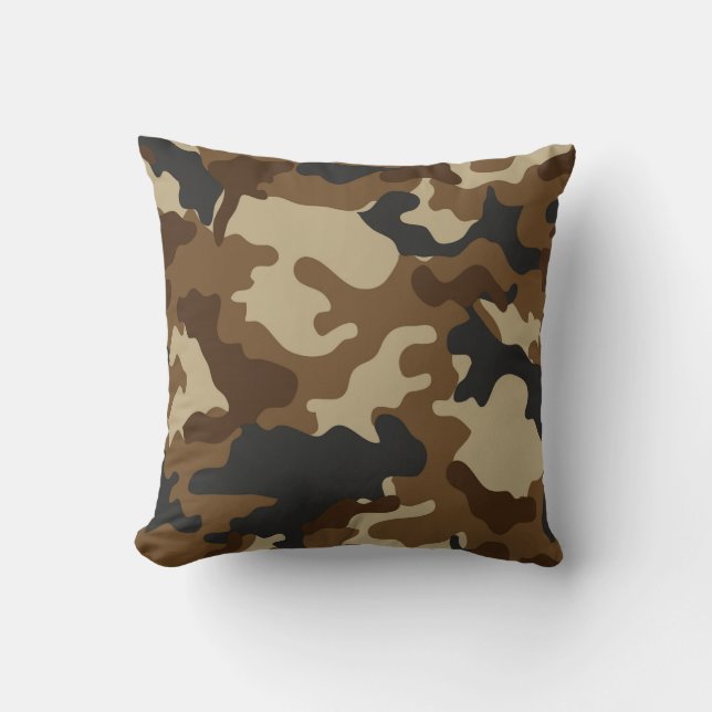 Braune Camouflage Kissen (Vorderseite)