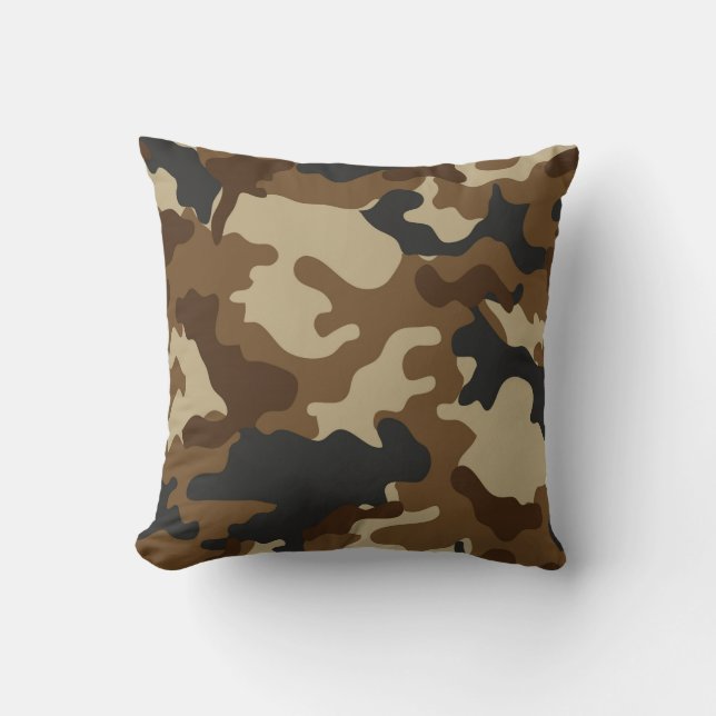 Braune Camouflage Kissen (Vorderseite)