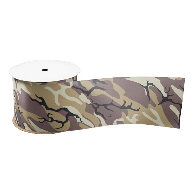 Braune Camouflage Satinband (Spule)
