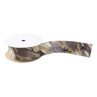 Braune Camouflage Satinband