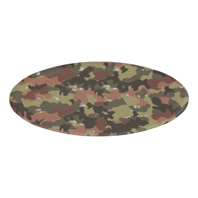 Braune Camouflage Textur Namenschild (Vorderseite)