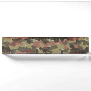 Braune Camouflage Textur Namensplakette
