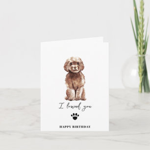 Braune Cavapoodle-Hundemutter-Welpen-Geburtstag Karte