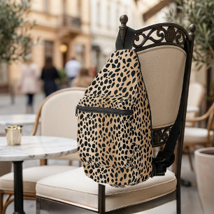 Braune Cheetah Print Cross Body Bag Backpack Crossbody Bag